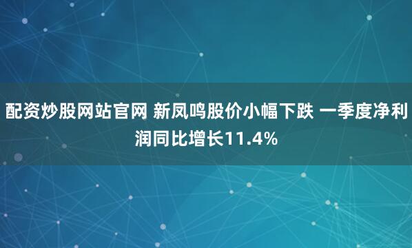 配资炒股网站官网 新凤鸣股价小幅下跌 一季度净利润同比增长11.4%