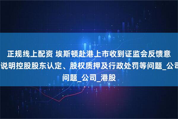 正规线上配资 埃斯顿赴港上市收到证监会反馈意见：需说明控股股东认定、股权质押及行政处罚等问题_公司_港股
